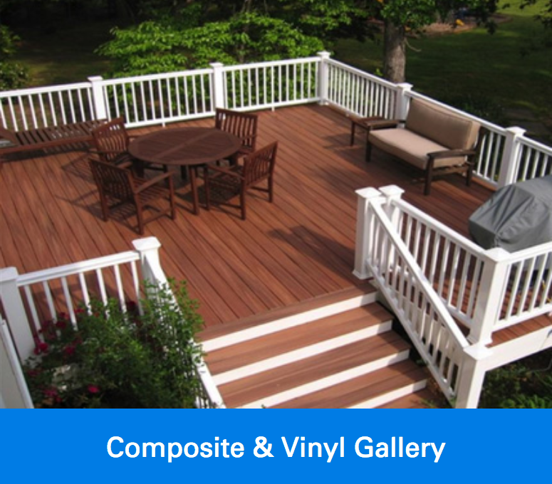 Vinyl deck power washed with Vinyl Composite Gallery text